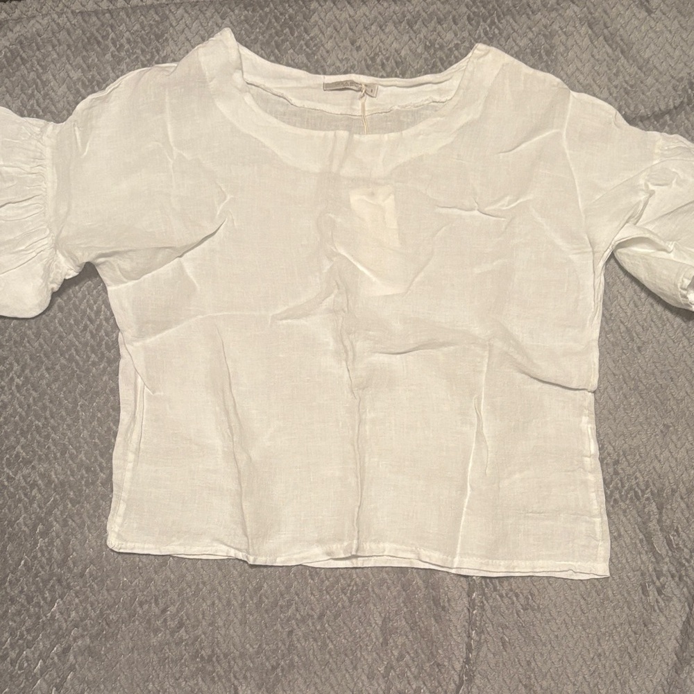 Classic White Linen Blouse